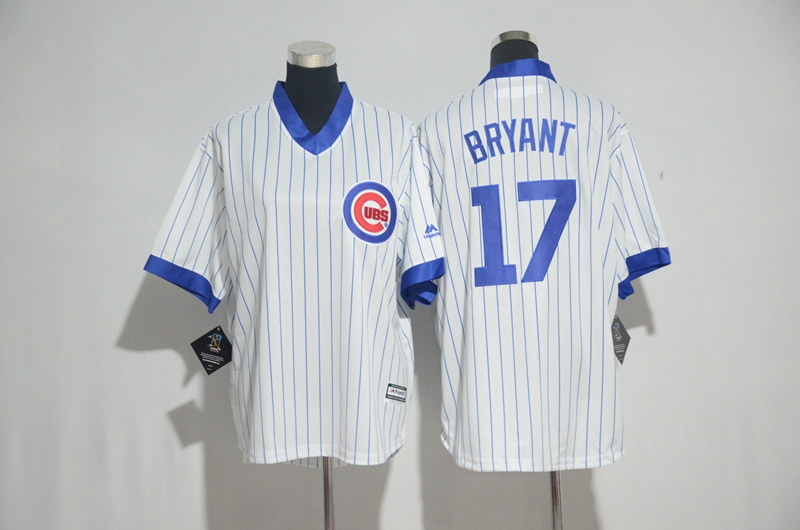 Youth 2017 MLB Chicago Cubs #17 Bryant White stripe Jerseys
